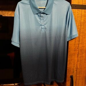 Men's Blue Gradient Polo Shirt - Lightweight Performance